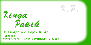 kinga papik business card